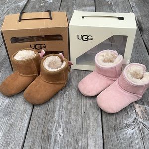 Ugg toddler size 4, one pink, one tan